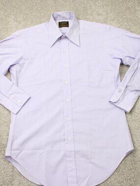 VTG Sears Dress Shirt Mens 15 1/2, 33 Purple Perma-Prest The Comfort Shirt L/S